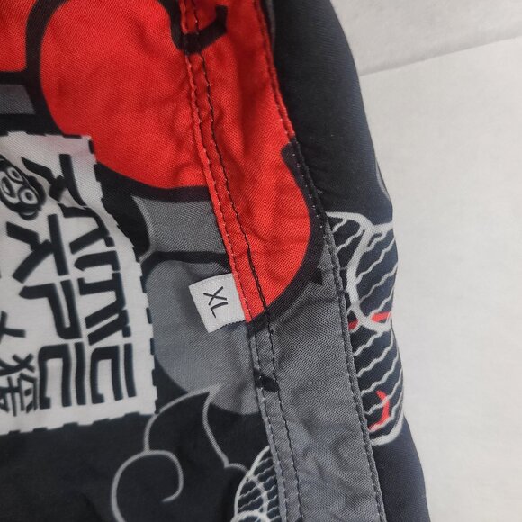 Animeape Men’s XL Hawaiian Shirt Red & White Ninja Dark Clouds Graphic Anime Sty - Picture 3 of 4